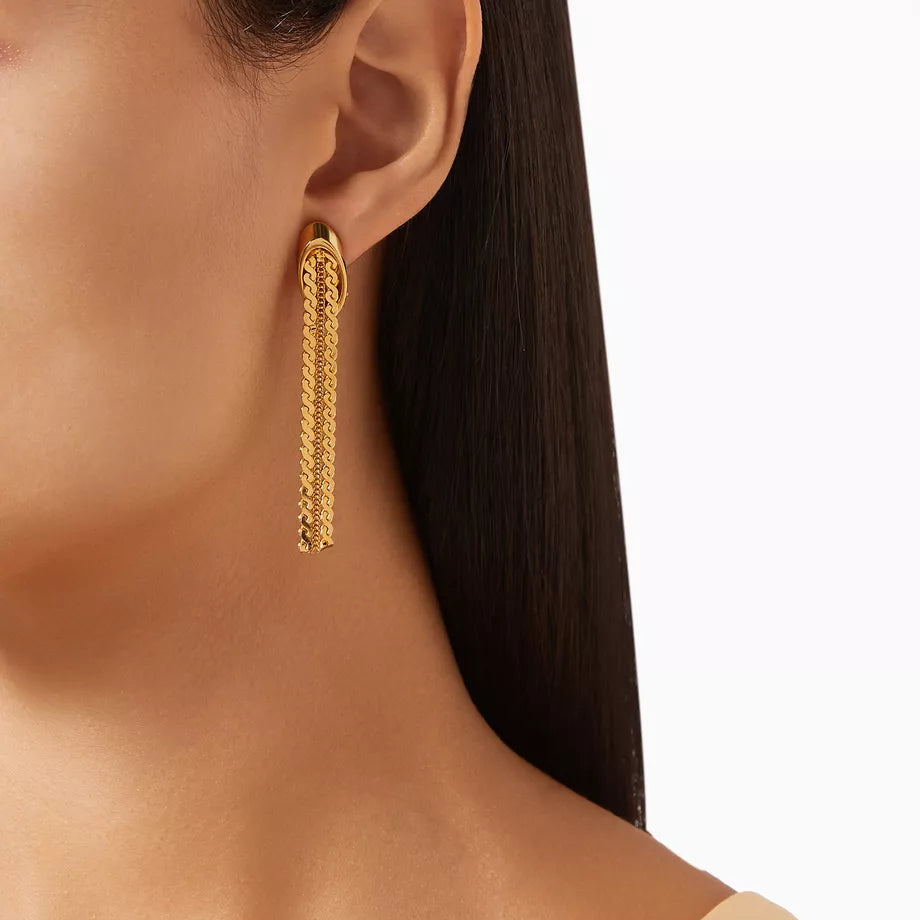 1980s Vintage Chain Clip-On Earrings