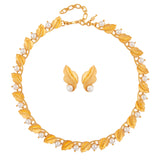 1960s Vintage Trifari Faux Pearl Earring & Necklace Set