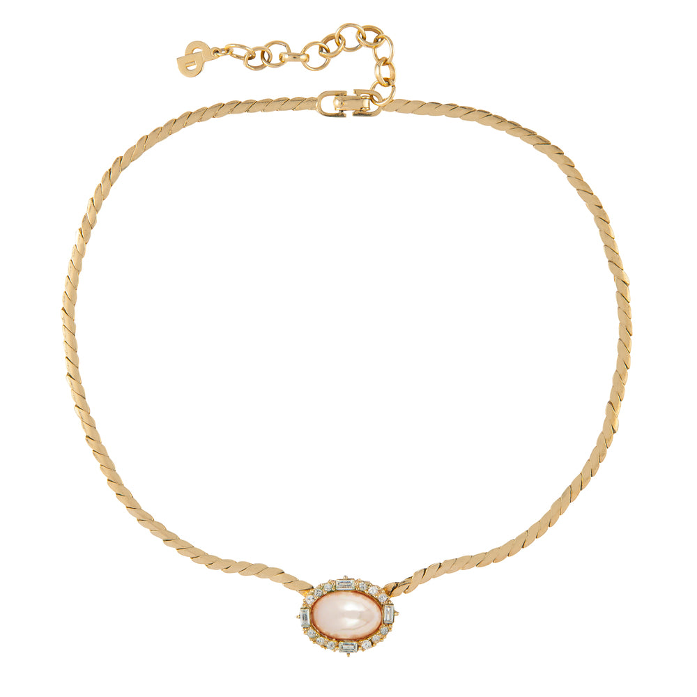 1980s Vintage Christian Dior Necklace and Clip-On Earrings Set