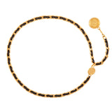 1980s Vintage Chanel Black Woven Chain Belt