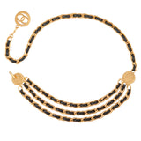 1984 Vintage Chanel Black Woven Chain Belt