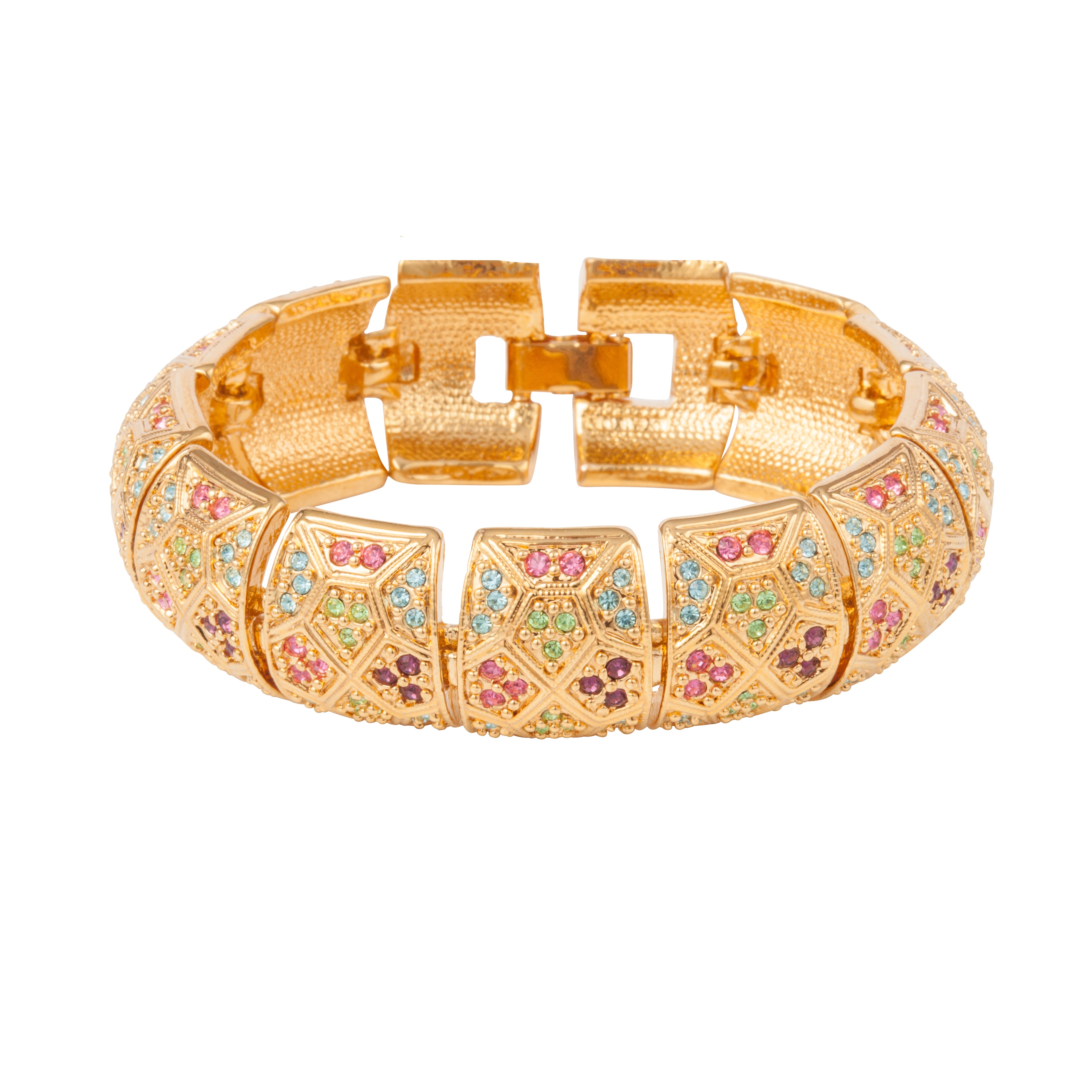 1980s Vintage D'Orlan Swarovski Crystal Pastel Bracelet