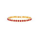 1990s Vintage Ruby Birthstone Swarovski Crystal Tennis Bracelet