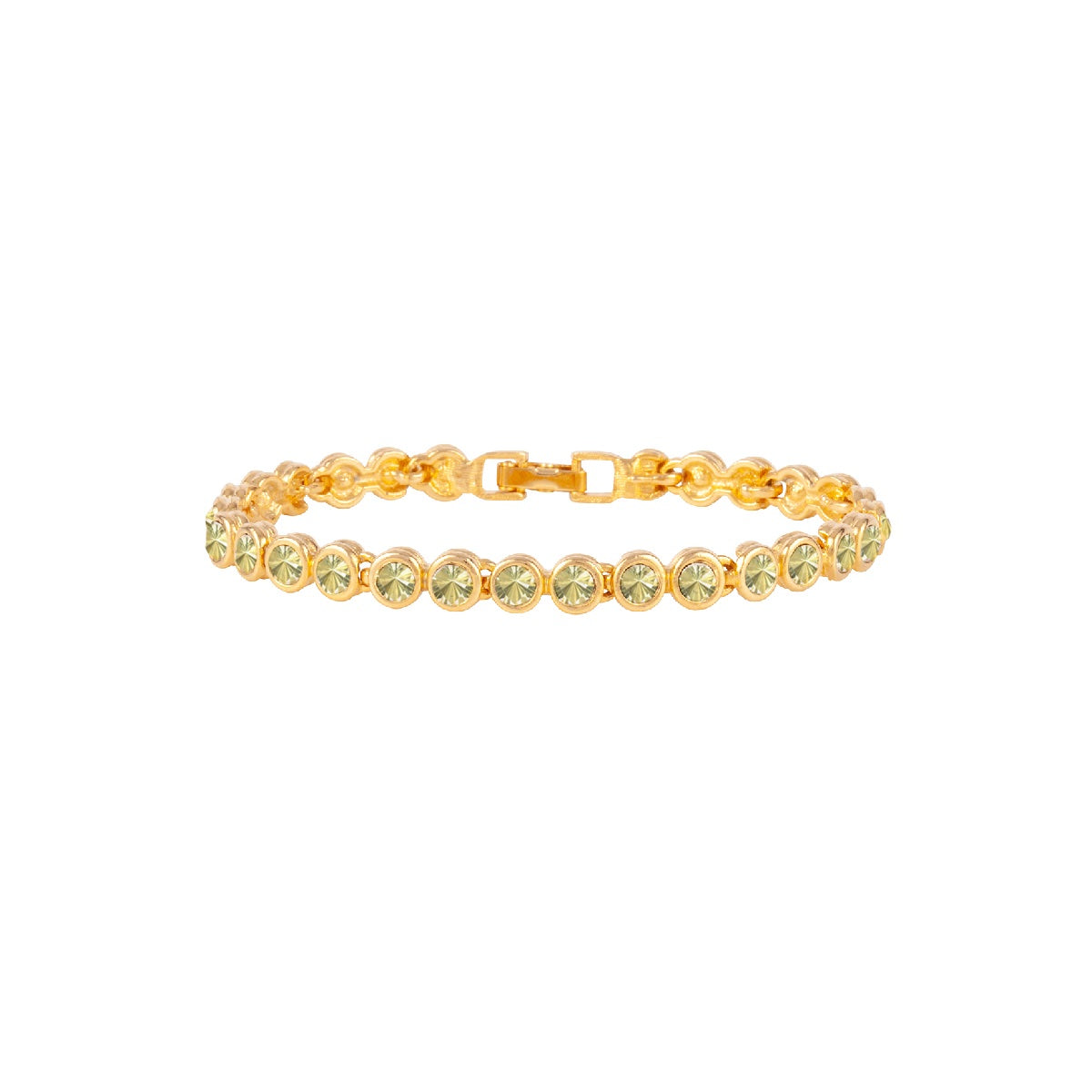 1990s Vintage Citrine Birthstone Swarovski Crystal Tennis Bracelet