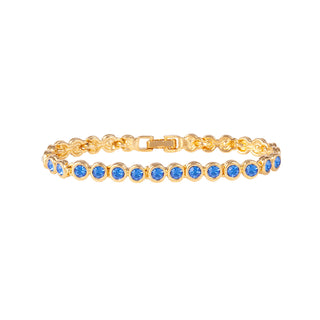 1990s Vintage Blue Topaz Swarovski Crystal Tennis Bracelet