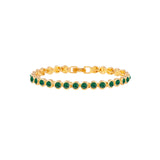1990s Vintage Emerald Birthstone Swarovski Crystal Tennis Bracelet
