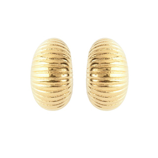 1980s Monet Gold Demi-Hoop Clip-On Earrings