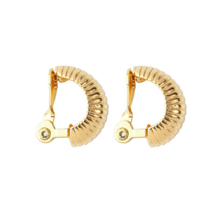 1980s Monet Gold Demi-Hoop Clip-On Earrings