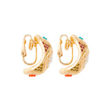 1980s Vintage D'Orlan Swarovski Crystal Hoop Clip-On Earrings