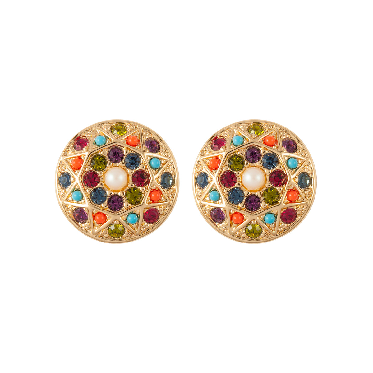 1980s Vintage D'Orlan Round Clip-On Earrings