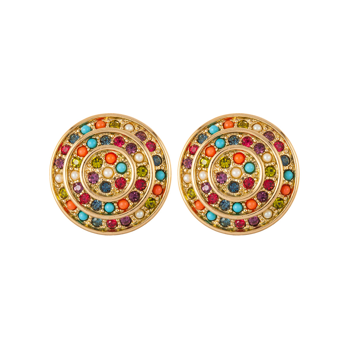 1980s Vintage D'Orlan Round Clip-On Earrings