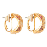 1980s Vintage D'Orlan Pastel Swarovski Crystal Hoop Earrings