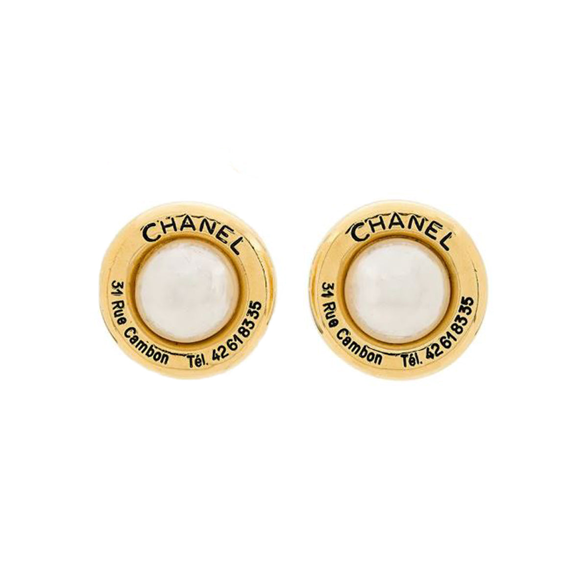 1980s Vintage Chanel Faux Pearl Statement Clip-On Earrings