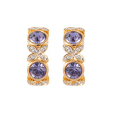 1980s Vintage Dorlan Amethyst Swarovski Clip-On Earrings