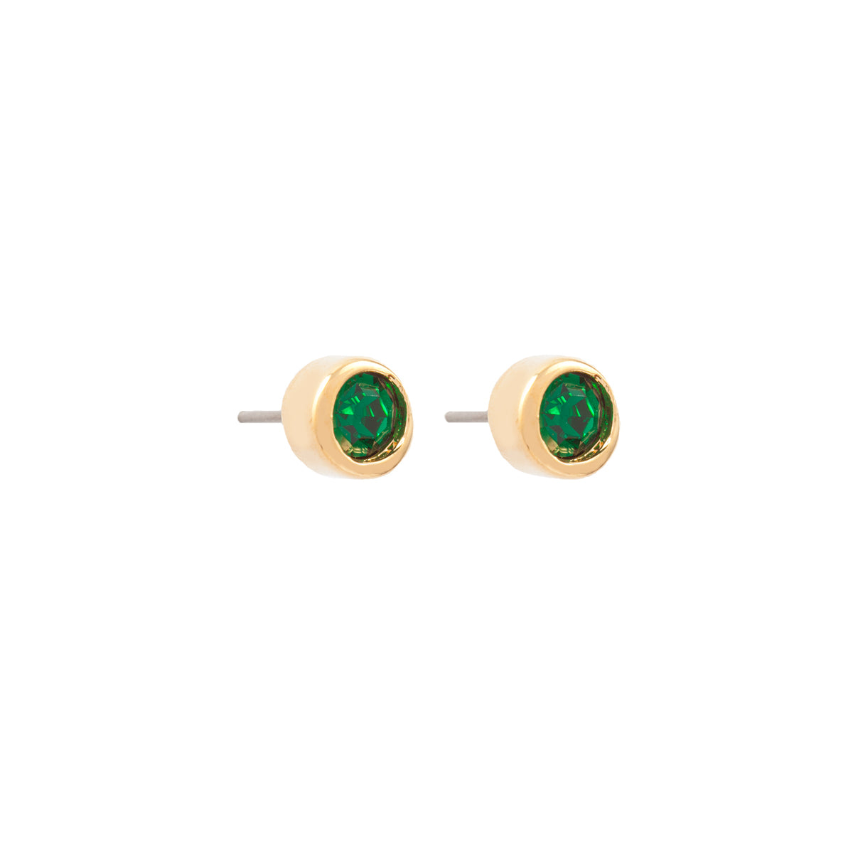 1980s Vintage D'Orlan Emerald Green Stud Earrings