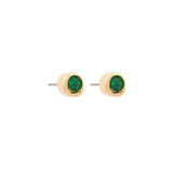1980s Vintage D'Orlan Emerald Green Stud Earrings