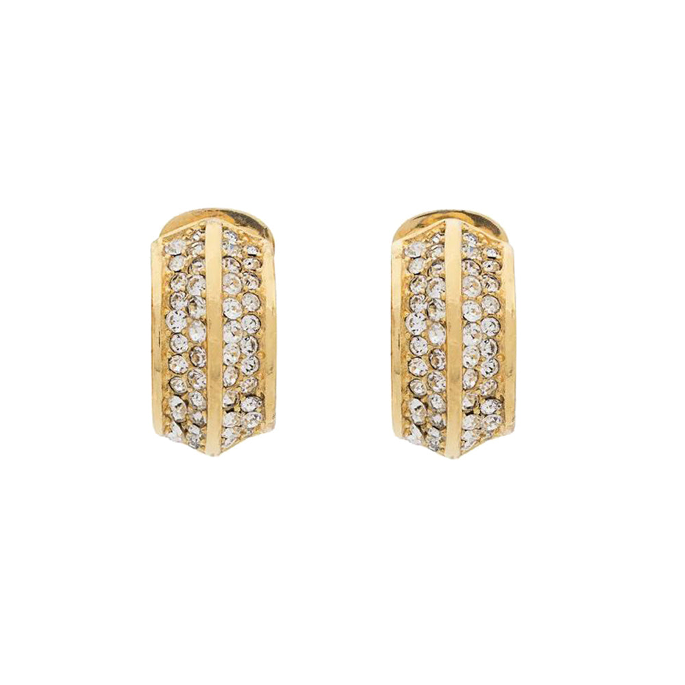 1980s Vintage Christian Dior Demi Hoop Clip-On Earrings