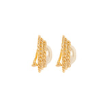 1990s Vintage Faux Pearl Clip-On Earrings