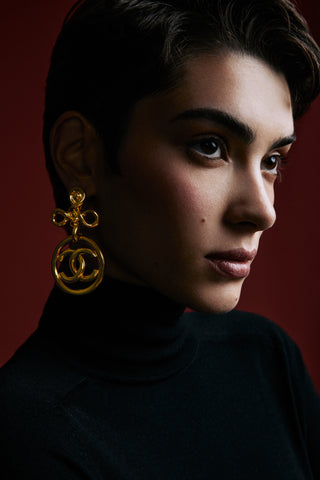 1993 Vintage Chanel Oversized Medallion Clip-On Earrings