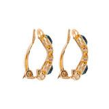 1980s Vintage D'Orlan Sapphire Demi Hoop Earrings