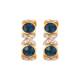 1980s Vintage D'Orlan Sapphire Demi Hoop Earrings