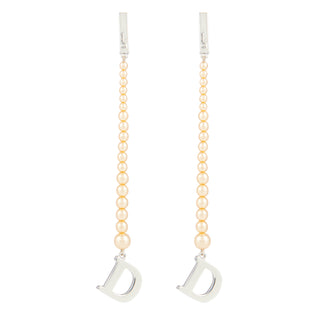 2000s Christian Dior Faux Pearl Drop Clip-On Earrings