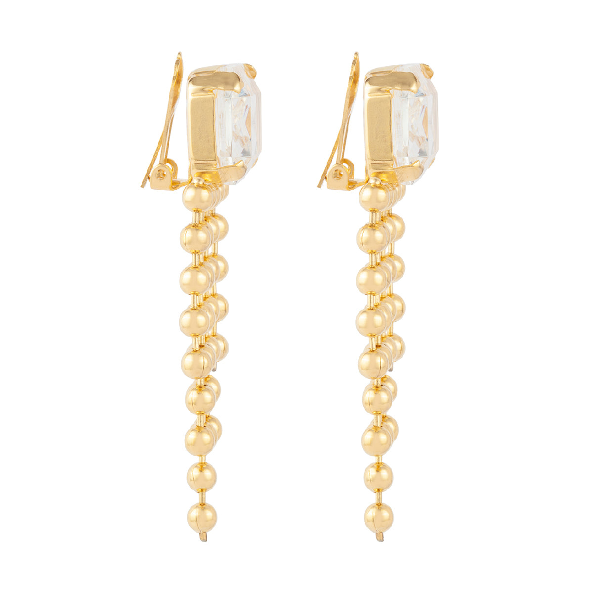 1980s Vintage Beaded Chandelier Clip-On Earrings