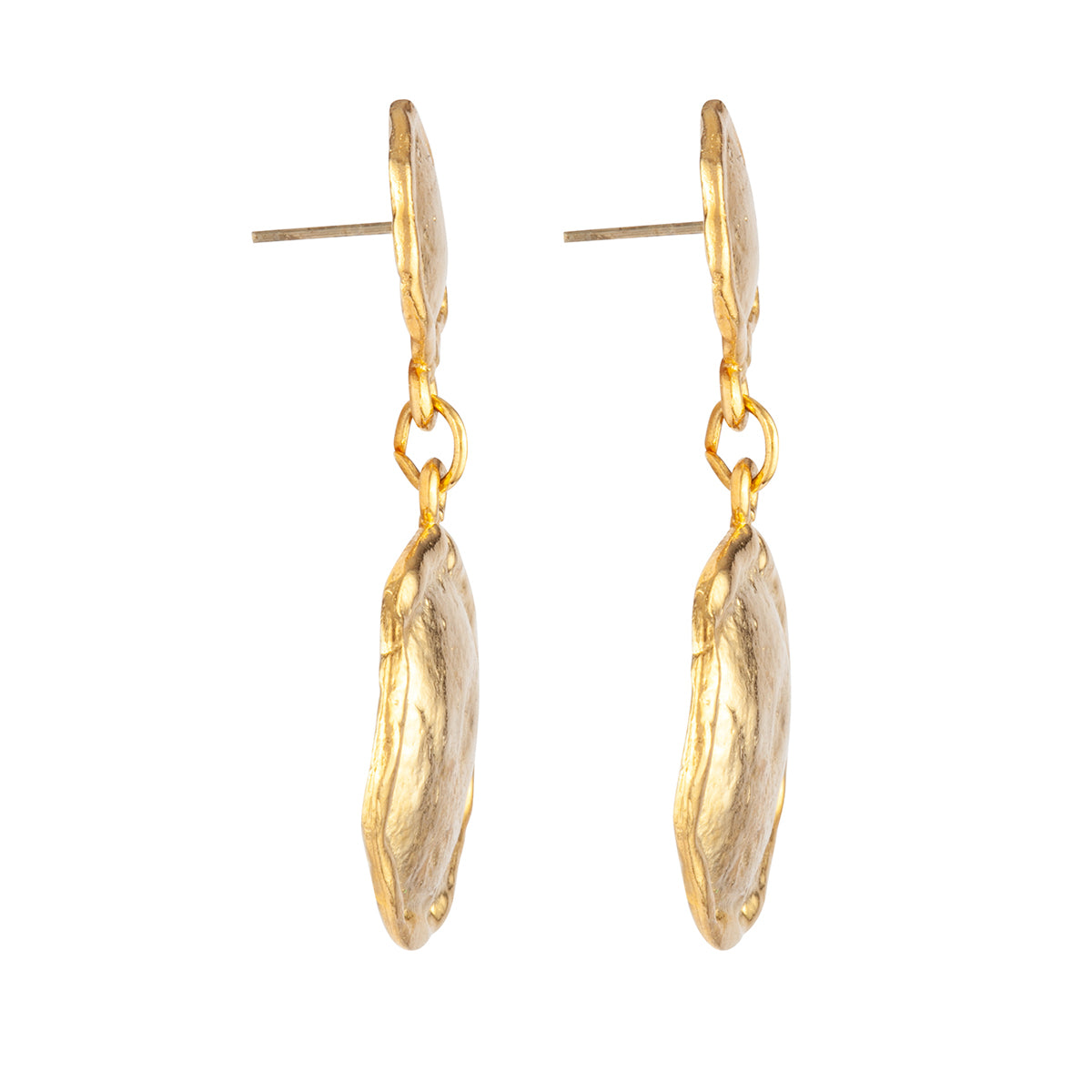 1980s Vintage Textured Disc Earrings