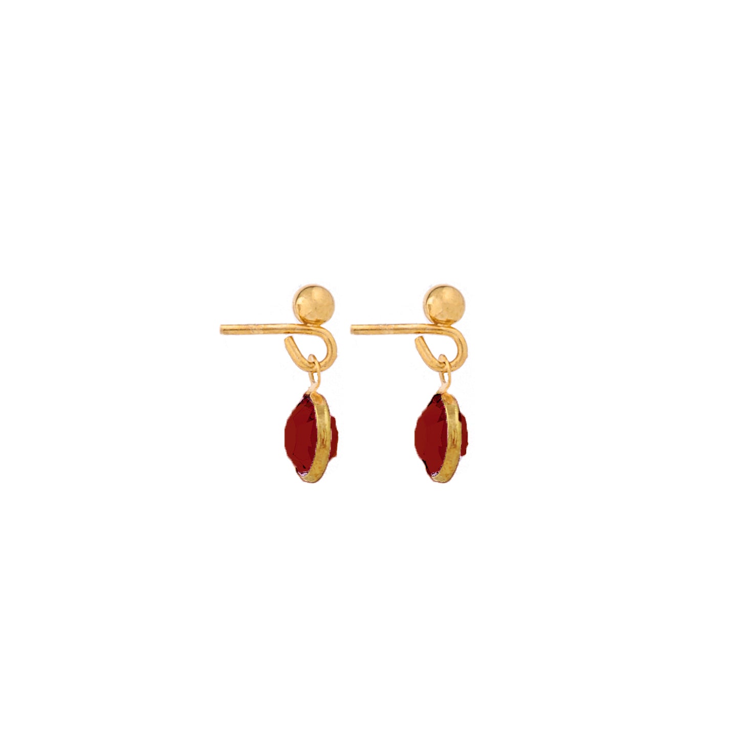 1980s Vintage Ruby Red Earrings