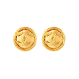 1980s Vintage Chanel Roped Logo Earrings