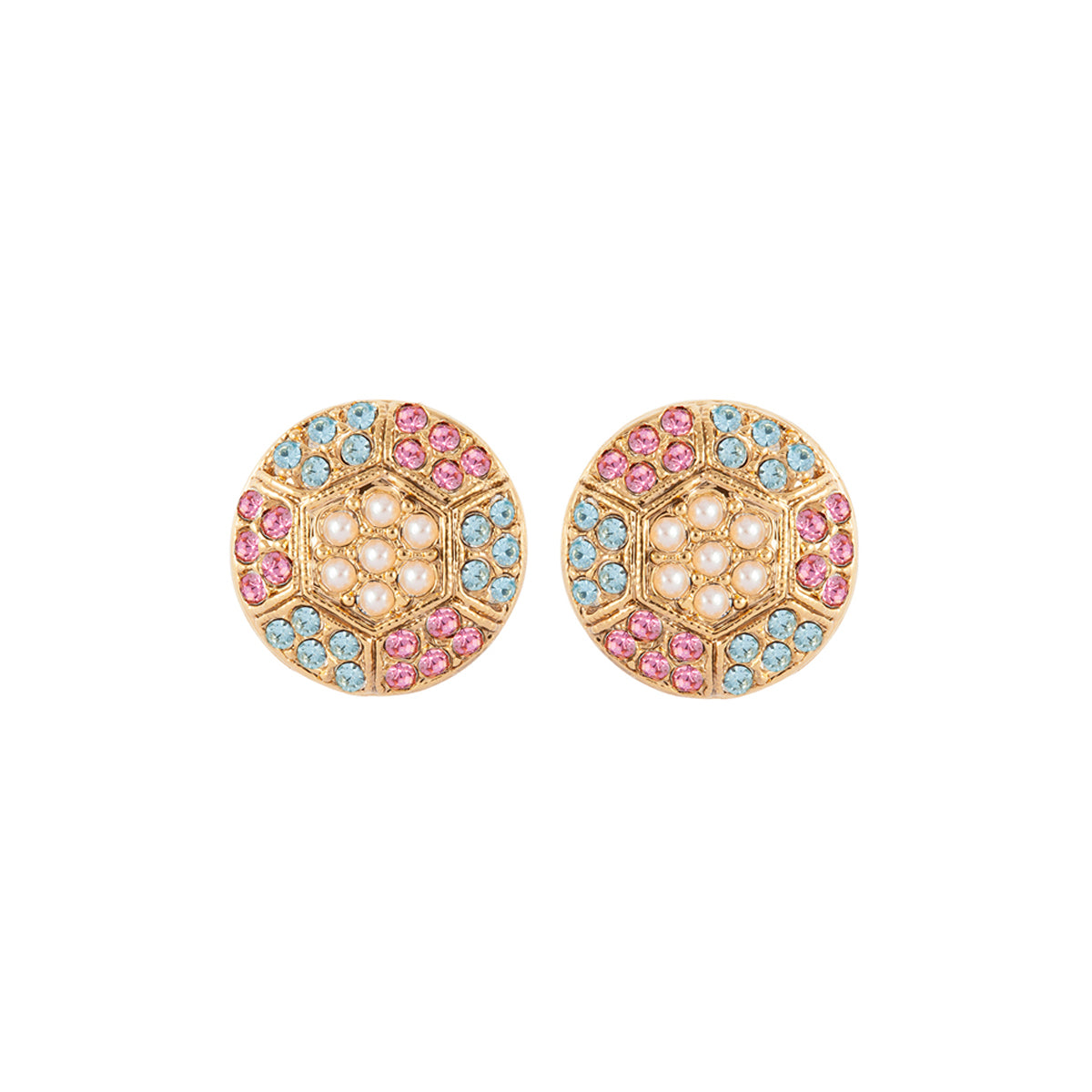 1980s Vintage D'Orlan Round Earrings