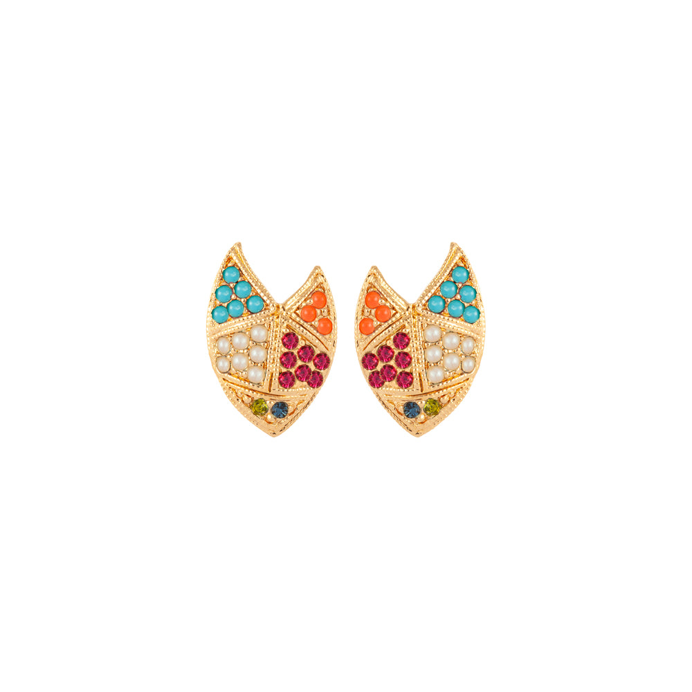1980s Vintage D'Orlan Chevron Clip-On Earrings