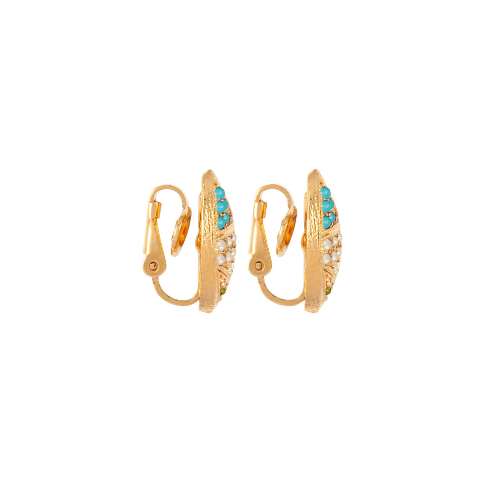 1980s Vintage D'Orlan Chevron Clip-On Earrings