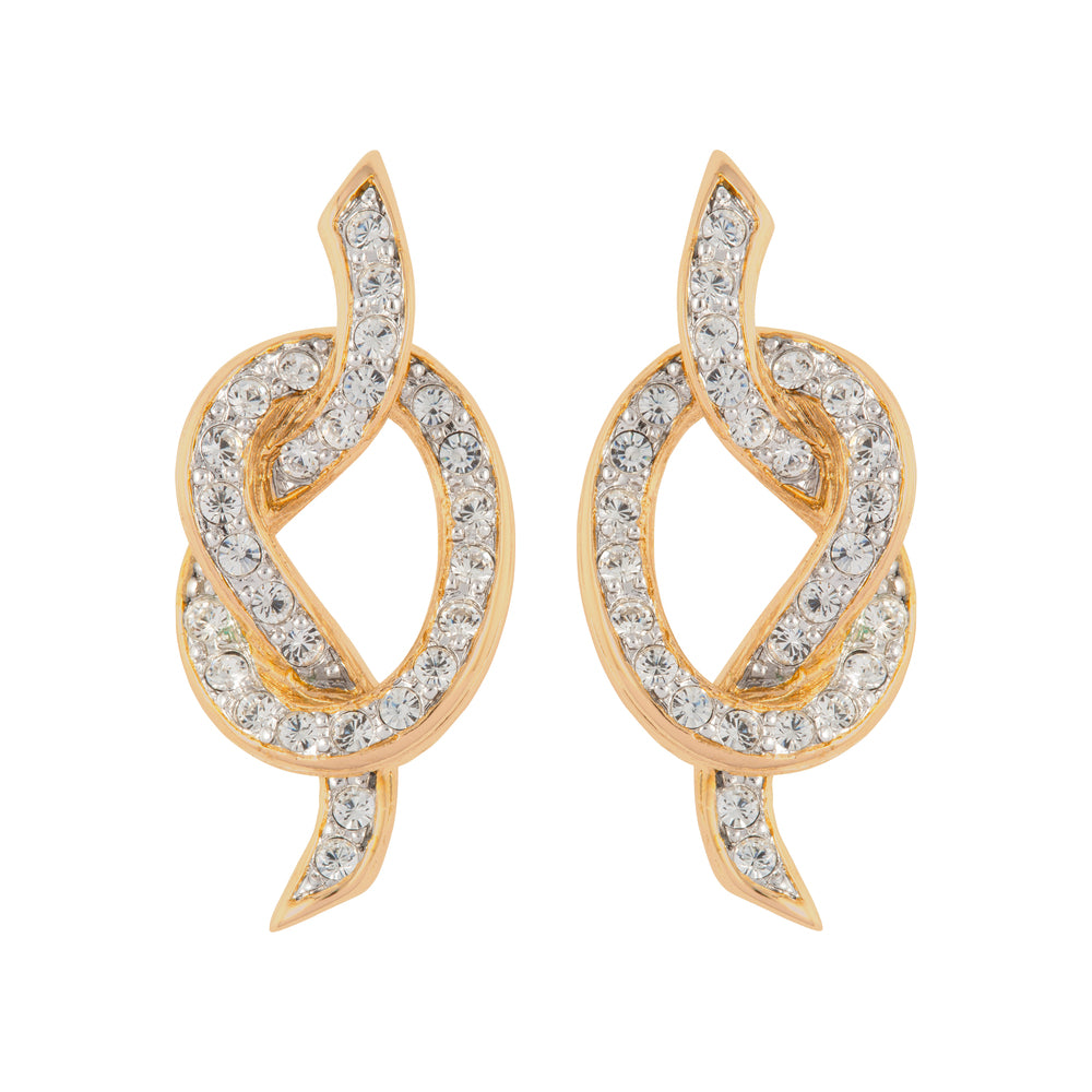 1980s Vintage Nina Ricci Love Knot Clip-On Earrings