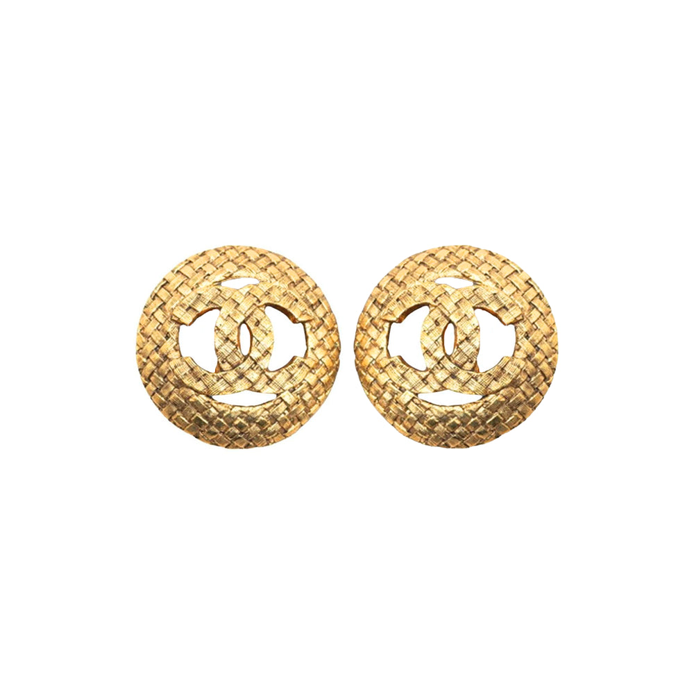 1990 Vintage Chanel Quilted Clip-On Earrings