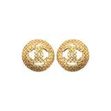 1990 Vintage Chanel Quilted Clip-On Earrings