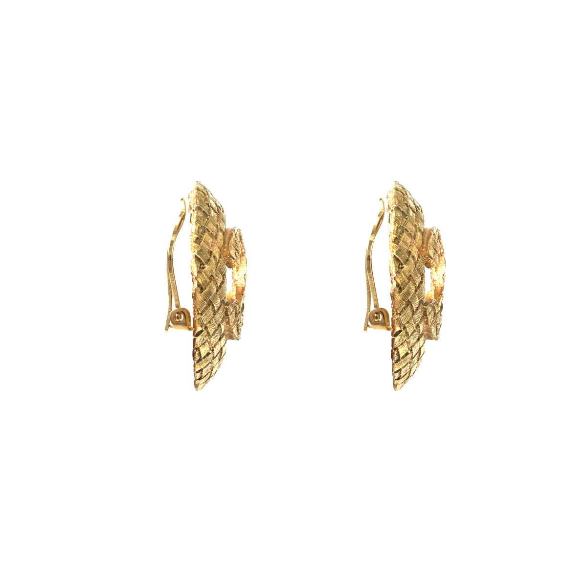 1990 Vintage Chanel Quilted Clip-On Earrings