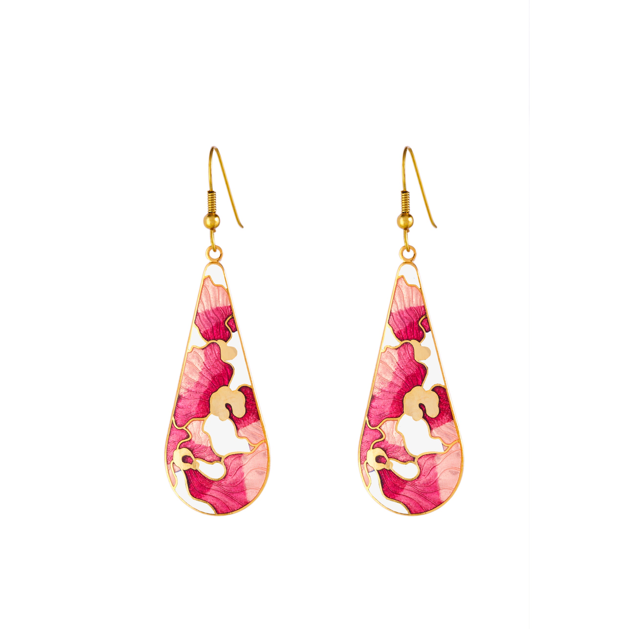 1980s Vintage Cloisonné Drop Earrings