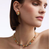1980s Vintage D'Orlan Jewel Floral Swarovski Crystal Necklace