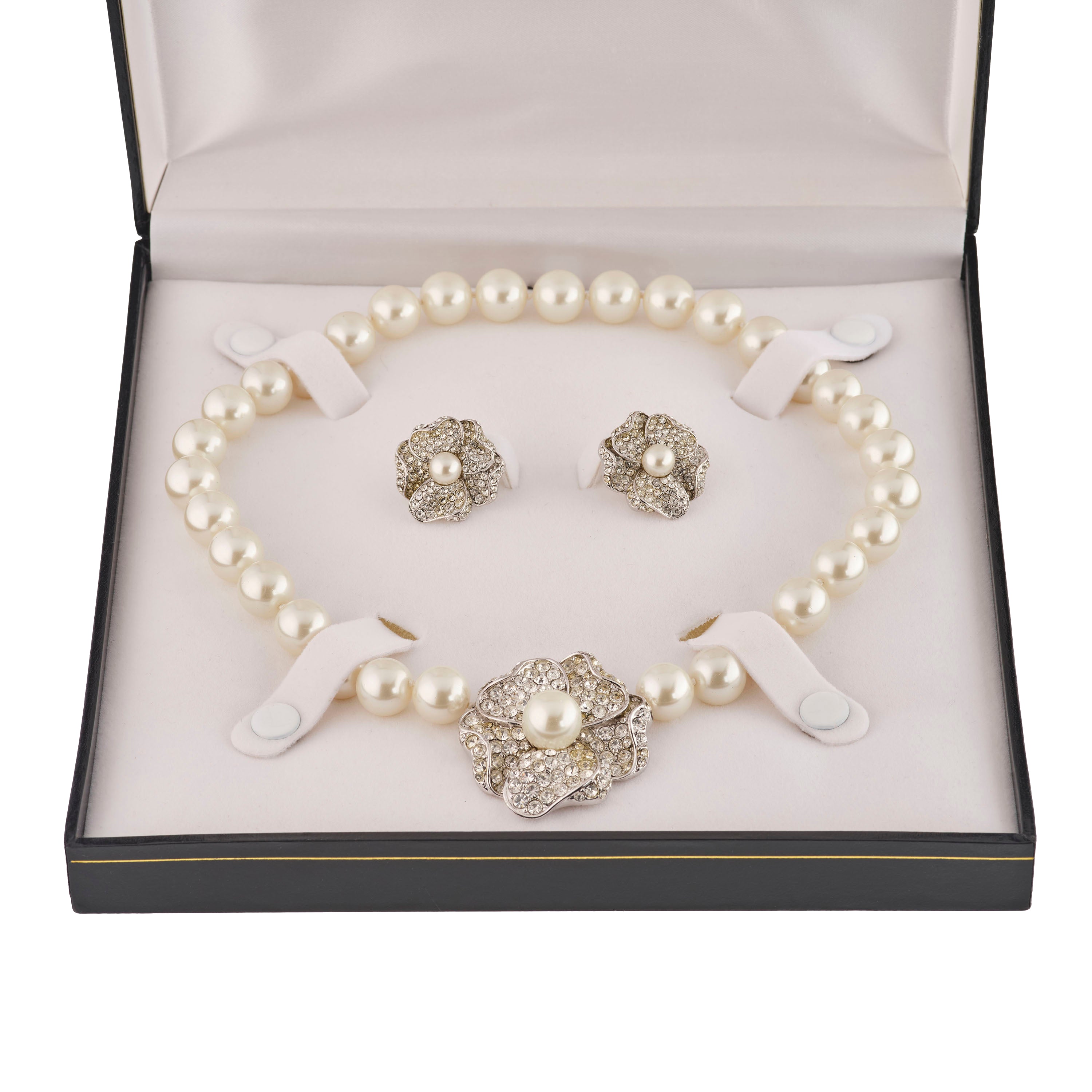 1990s Vintage Kenneth Jay Lane Earring and Necklace Matching Set