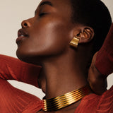 1970s Vintage Monet Ribbed Statement Necklace