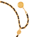 1980s Vintage Chanel Black Woven Chain Belt