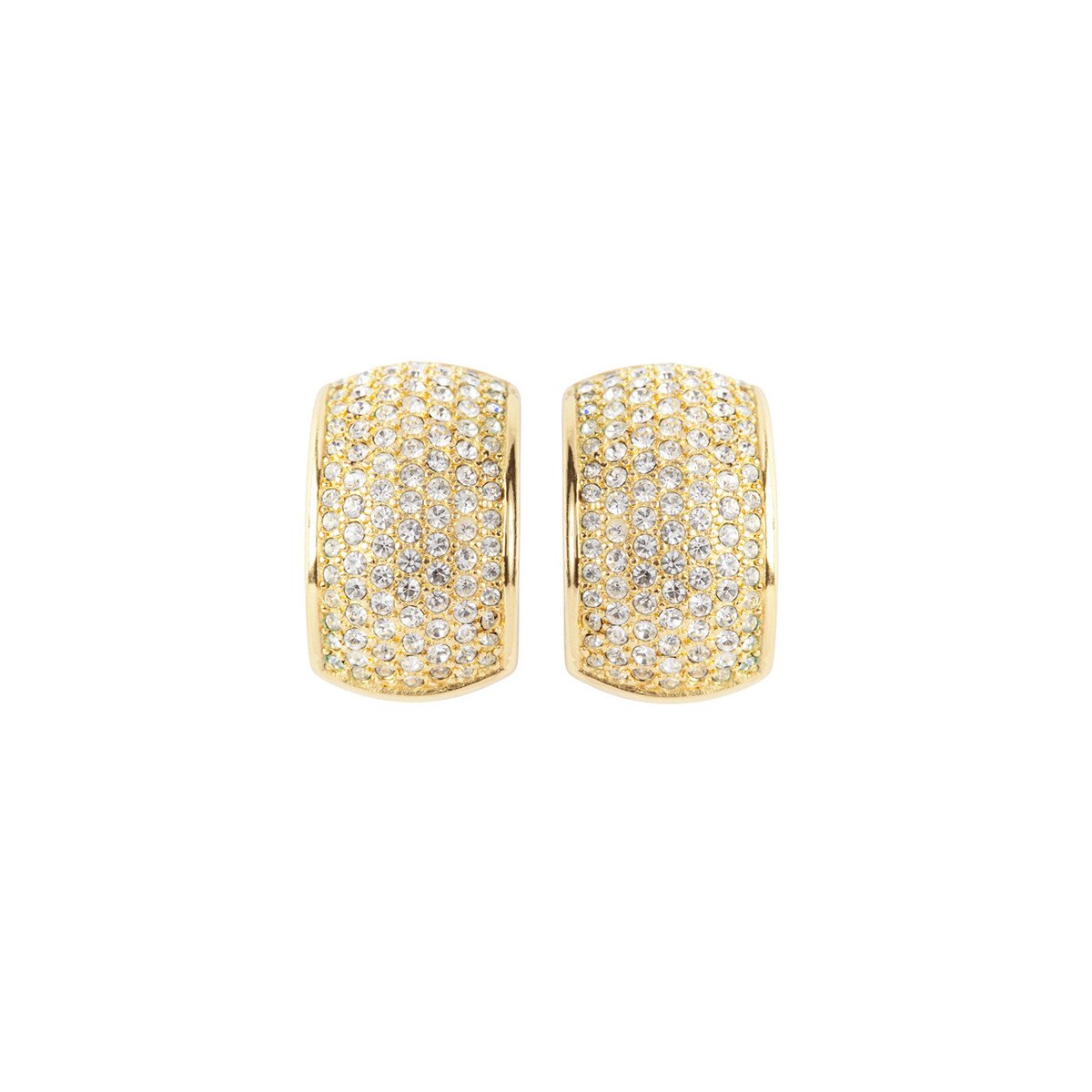 1980s Vintage Christian Dior Swarovski Crystal Clip-On Earrings