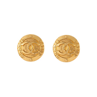 1980s Vintage Chanel Logo Clip-On Earrings