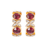 1980s Vintage D'Orlan Ruby Red Swarovski Crystal Clip-On Earrings