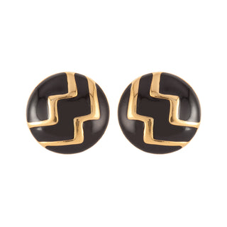 1980s Vintage Monet Stylised Round Clip-On Earrings