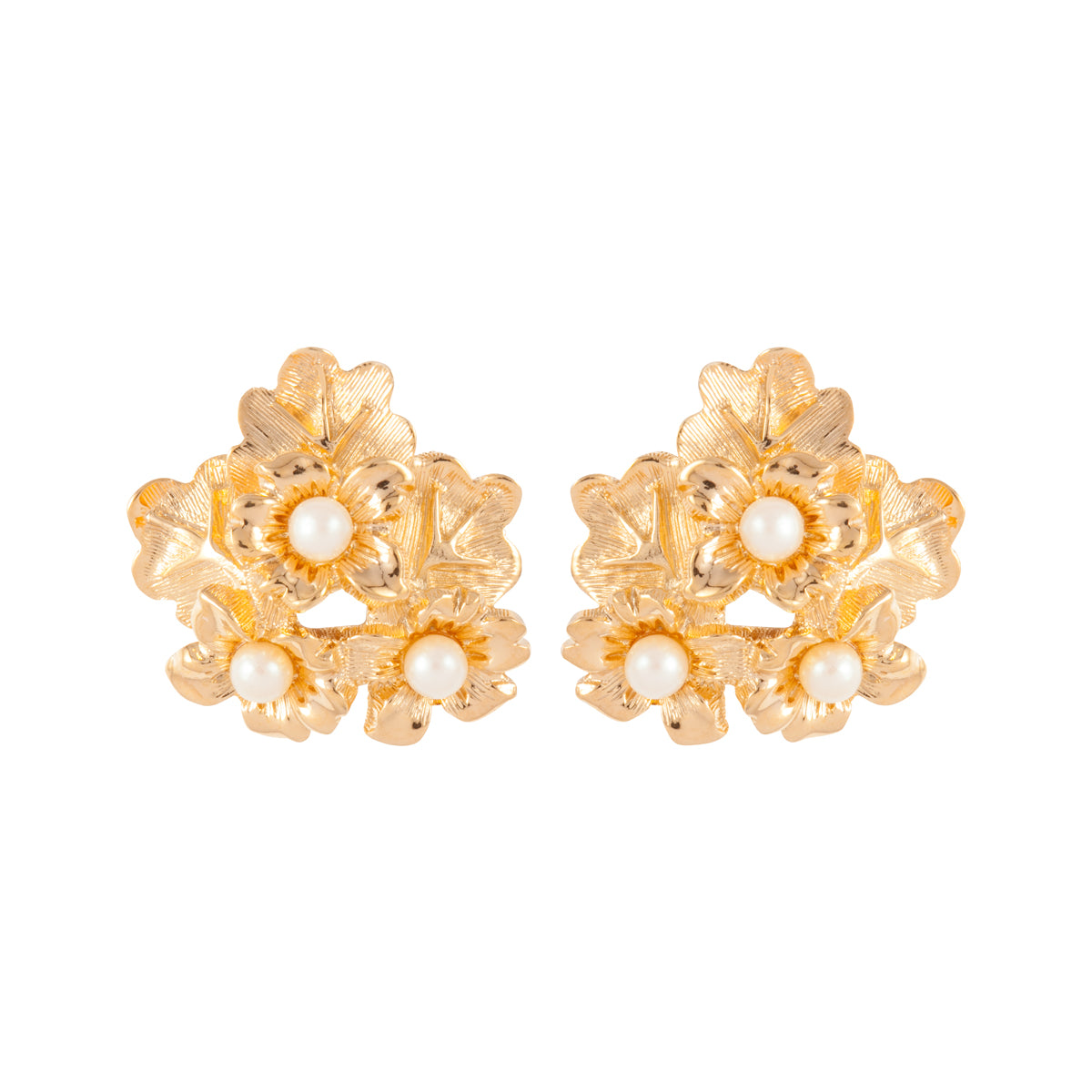 1980s Vintage Nina Ricci Flower Clip-On Earrings
