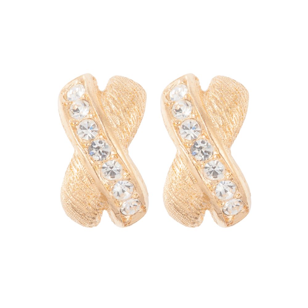 1970s Vintage Christian Dior Criss Cross Clip-On Earrings