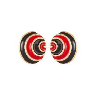 1990s Vintage Enamel Clip-On Earrings