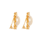 1990s Vintage Faux Pearl Clip-On Earrings